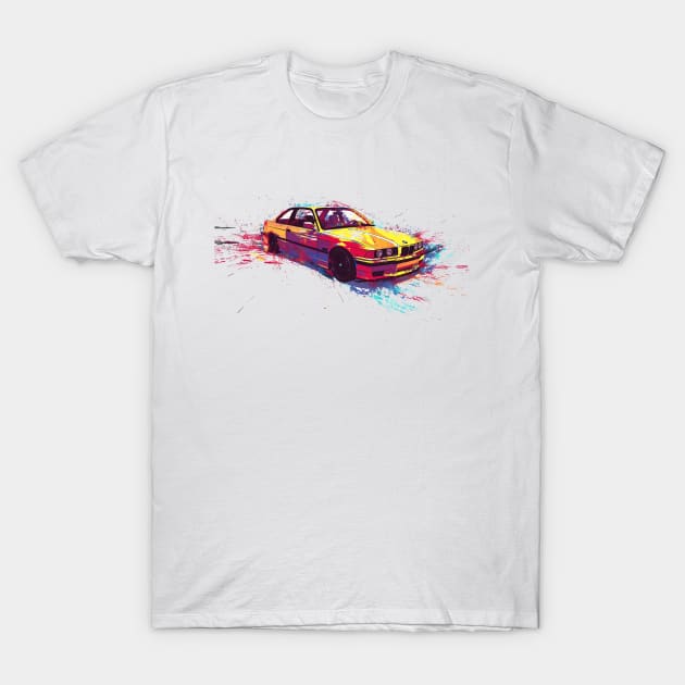 Watercolor BMW E36 T-Shirt by HorseDriftKNS